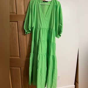 Zara green maxi dress size small